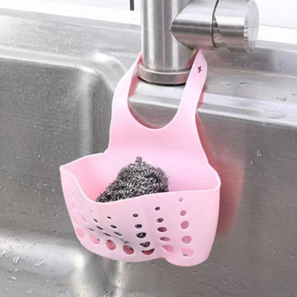 Kitchen Adjustable Snap Sink Storage Strainer Holder - Pink