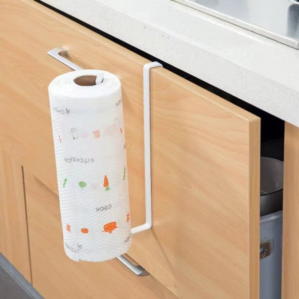 Kitchen Bathroom Cabinet Paper Roll Holder Rack - White - Shop N Save