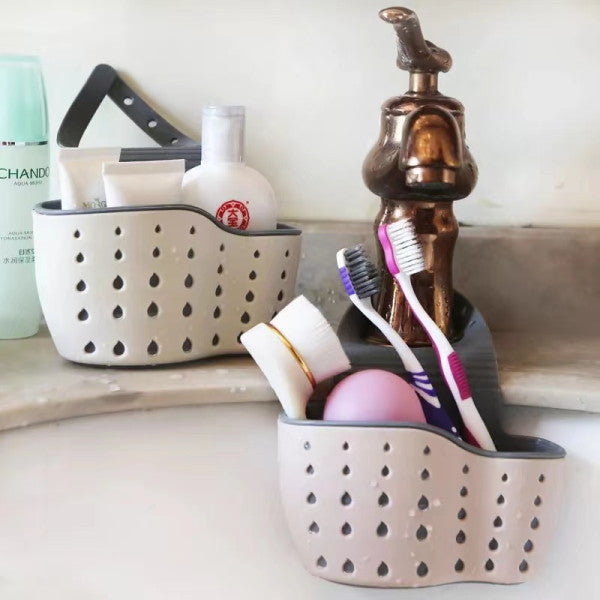 Home Storage Adjustable Sink Drain Storage Basket - Gray