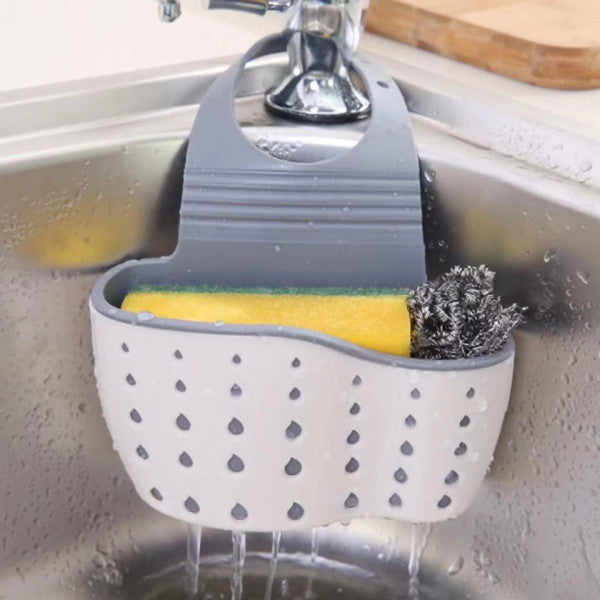 Home Storage Adjustable Sink Drain Storage Basket - Gray