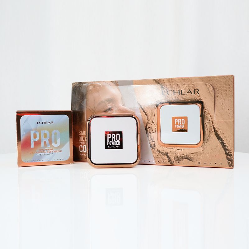 1 Pcs L'chear Smoothing Oil Control Pro All Day Stay Compact Face Powder - Matte - Glitter Light Nude & Dark Nude (2)