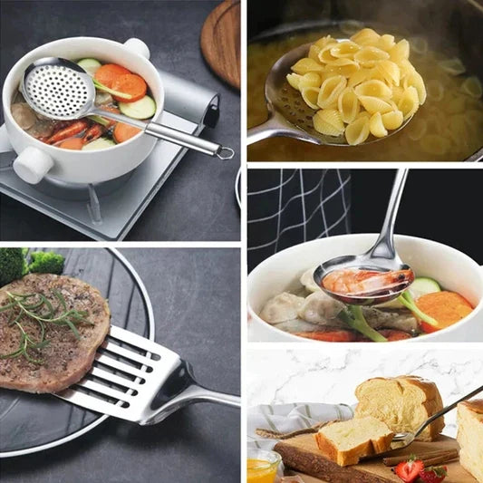 4 Pieces Stainless Steel Kitchen Utensil Spatula Set - Silver - Shop N Save