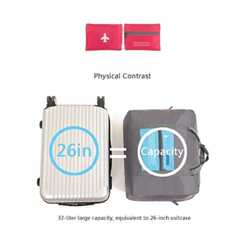 Nylon Zipper Travel Bag: Spacious, Durable, Compact for Easy Travel (Blue) - Shop N Save