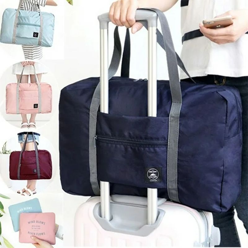 Foldable Waterproof Duffel: Lightweight Travel Bag for Sports & Vacation (Dark Blue) - Shop N Save