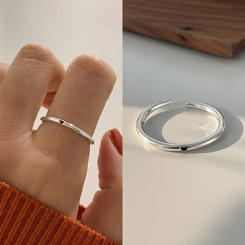 INS Style Irregular 925 Sterling Silver Stacking Rings For Women, Simple Non-Fading Versatile Finger Rings