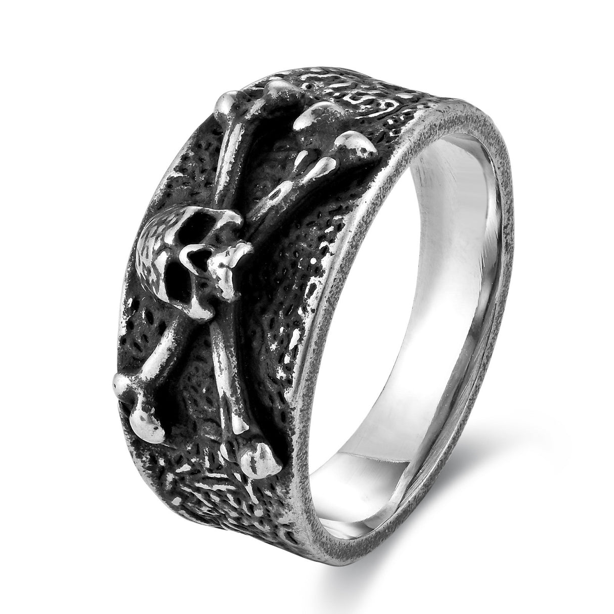 Titanium Steel Punk Skull Personality Retro Mens Ring