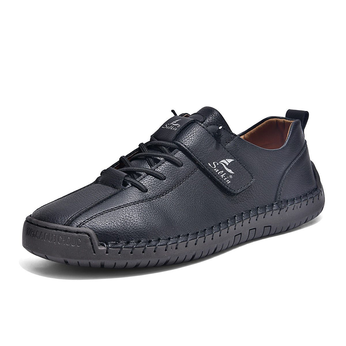 Large-size Mens Short Boots With Hand-stitched Detailing