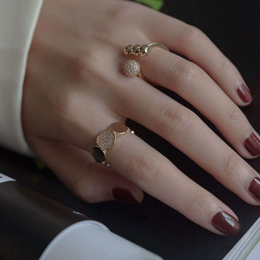 Open Ring With Micro-set Details Elegant And Stylish For Women