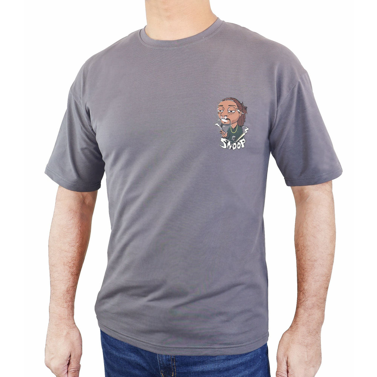 Snoop Dag Art Collective New Premium Sleeve Men`s T-shirt (Grey)