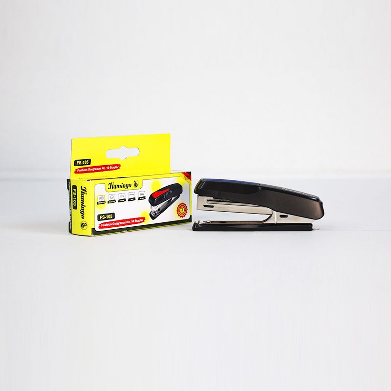 Flamingo Stapler FS-105 - Compact, Durable, Jam-Free Stapling (Black Blue) - Shop N Save