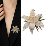 Elegant And Refined Full-diamond Lily Broochcollar Pin