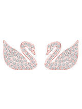 CZ Rose Gold Swan Jewelry Set - Pendant Bracelet Earrings Ring - Shop N Save