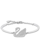CZ Swan Jewelry Set - Silver Plated Bracelet Earrings Ring Ensemble. - Shop N Save