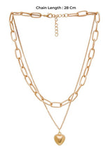 Gold Plated Layered Link Chain: Heart Pendant Necklace Design - Shop N Save