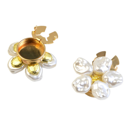 Alloy Pearl Rhinestone Cufflink Buttons