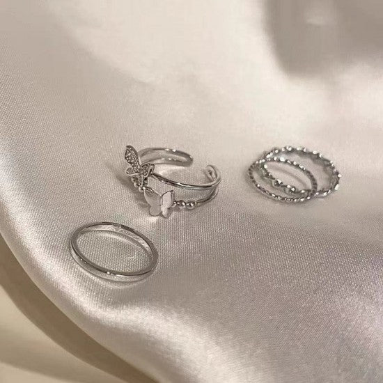 Fashion Butterfly Metal Punk Rings For Teenagers Gift Jewellery Buckle