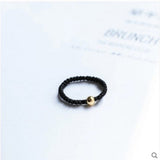 Lucky Rope Braided Couple Ring For Men Women Charm Black