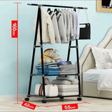 Multi-Function Triangle Clothes Floor Wheels Standing Rack - Shop N Save