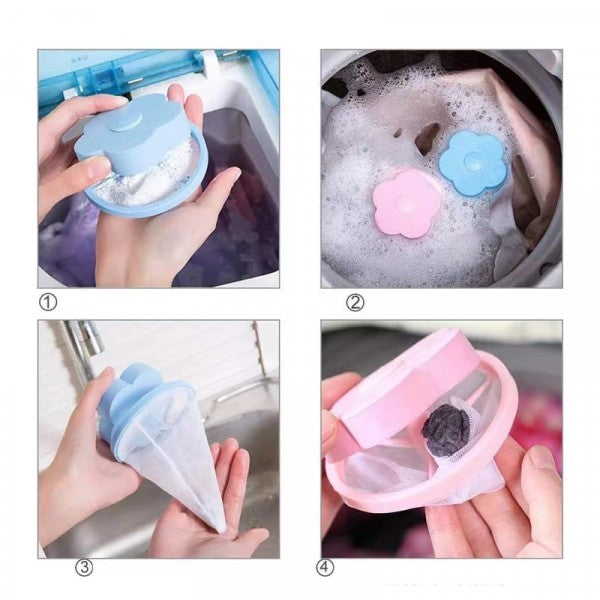 Washing Machine Lint Filter Hair Catcher Floating Mesh Bag - Shop N Save