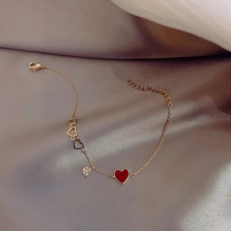 Boho Heart Pendant Bracelet: Engraved Geometry Chain Design - Shop N Save
