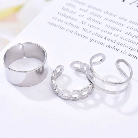 Hip Hop Conjoined Chain Ring: Unisex Punk Jewelry Trend - Shop N Save