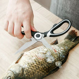 Stainless Steel Meat Cutting Scissors Chicken Bone Corkscrew - Black
