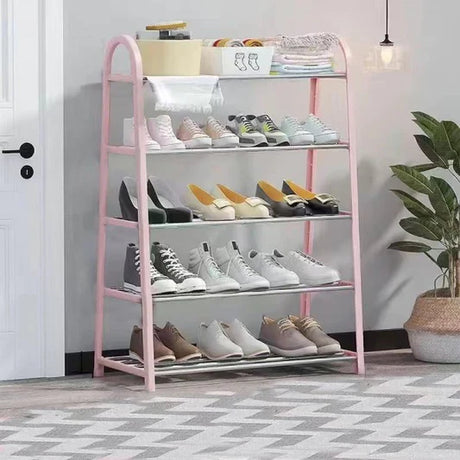 Five Tiers Easy Assemble Shoe Organizer Rack - Light Pink - Shop N Save