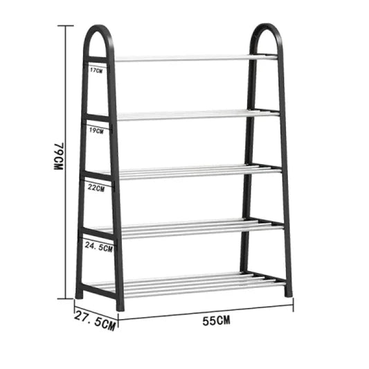 Light Weight Five Tiers Easy Assemble Shoe Organizer Rack - Shop N Save