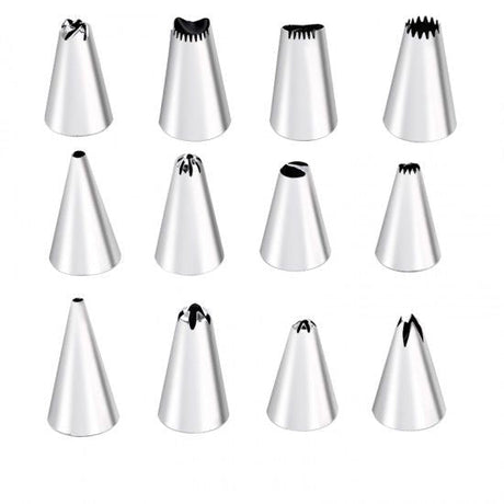 Full set of stainless steel piping tip tool - White
