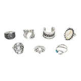 Boho Crystal Finger Rings: Snake, Moon &amp; Star Set for Summer - Shop N Save