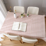 Waterproof Simple Oilproof Lattice Table Cloth - 137x137 CM - Pink