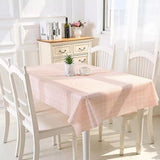 Waterproof Simple Oilproof Lattice Table Cloth - 137x137 CM - Pink