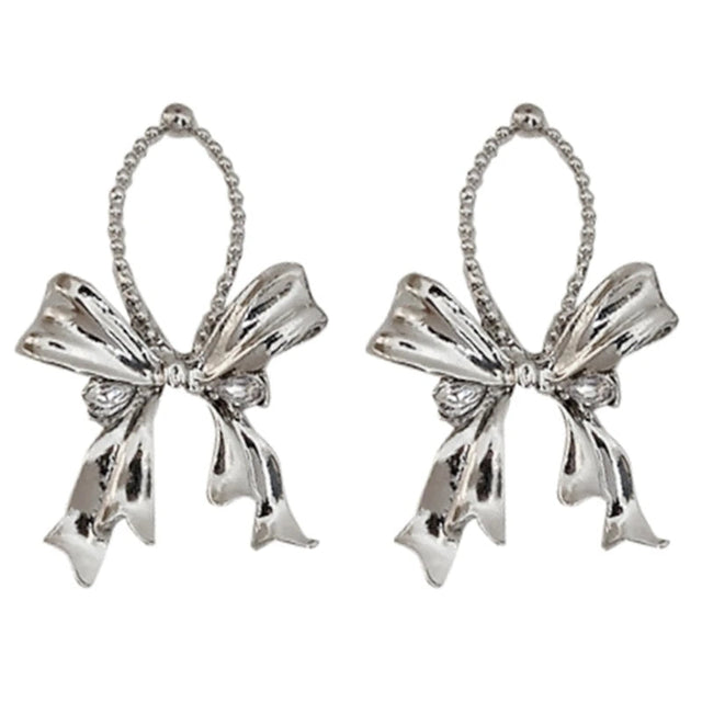 Elegant Bow Dangle Earrings: Exquisite Bowknot Design for Women. - Shop N Save