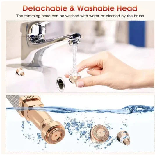 2 In 1 USB Charging Mini Facial Painless Hair Remover - Black - Shop N Save
