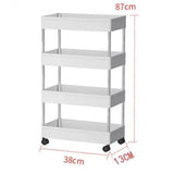 4 Tier Multifunction Plastic Shelving Rack With Wheels - Shop N Save