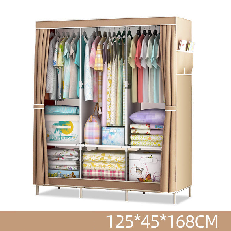 High Capacity Dustproof Household Clothes Storage Wardrobe - Wine Red