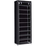 9 Layer Simple Dustproof Storage Shoe Cabinet Rack - Wine Red - Shop N Save