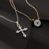 European American Cross Necklace - Retro Diamond Pendant Fashion - Shop N Save