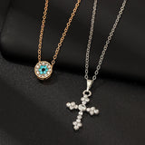 European American Cross Necklace - Retro Diamond Pendant Fashion - Shop N Save