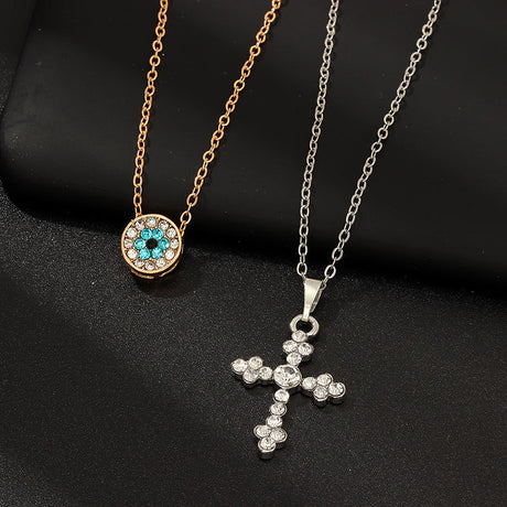 European American Cross Necklace - Retro Diamond Pendant Fashion - Shop N Save