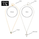 European American Cross Necklace - Retro Diamond Pendant Fashion - Shop N Save