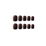 Glam Set: 24 Brown Short Adhesive Nails - Casual &amp; Formal Chic - Shop N Save