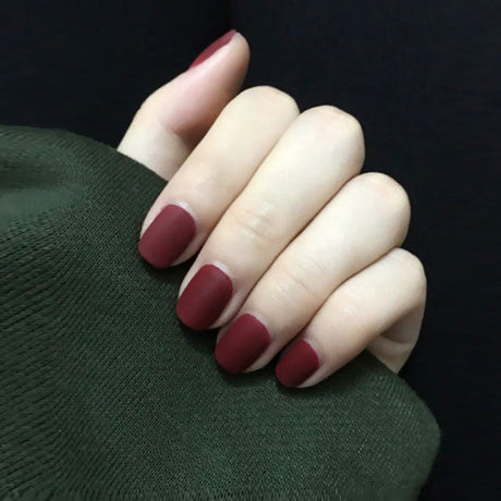Matte Square Press On Fake Nails Set Shiny Formal Nail Type for Casual Occasions Adhesive Installation Acrylic Plastic Material - Shop N Save