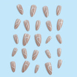 Wavy Zebra Two Tone Nails: 24 Pcs Shiny Adhesive Set - Women's Nail Art - Shop N Save