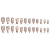 Wavy Zebra Two Tone Nails: 24 Pcs Shiny Adhesive Set - Women's Nail Art - Shop N Save