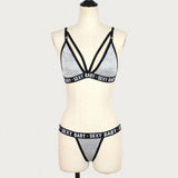 V Neck Bikini Set Beachwear For Women - Gray - Shop N Save