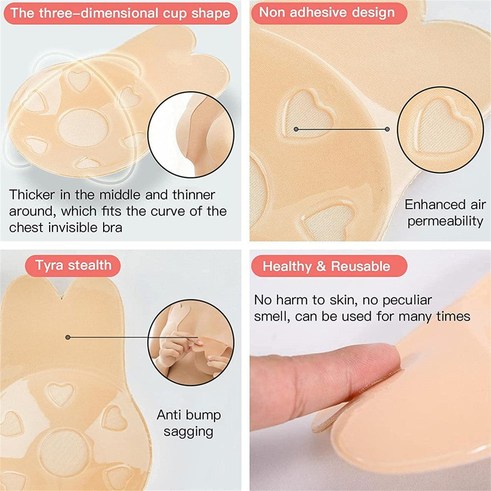 Chest Lifting Backless Push Up Silicone Adhesive Bra - Skin - Shop N Save