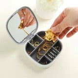 Mini Jewelry Organizer Storage Box With Mirror - White - Shop N Save