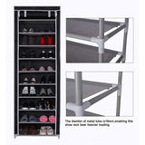 9 Layer Simple Dustproof Storage Shoe Cabinet Rack - Blue - Shop N Save