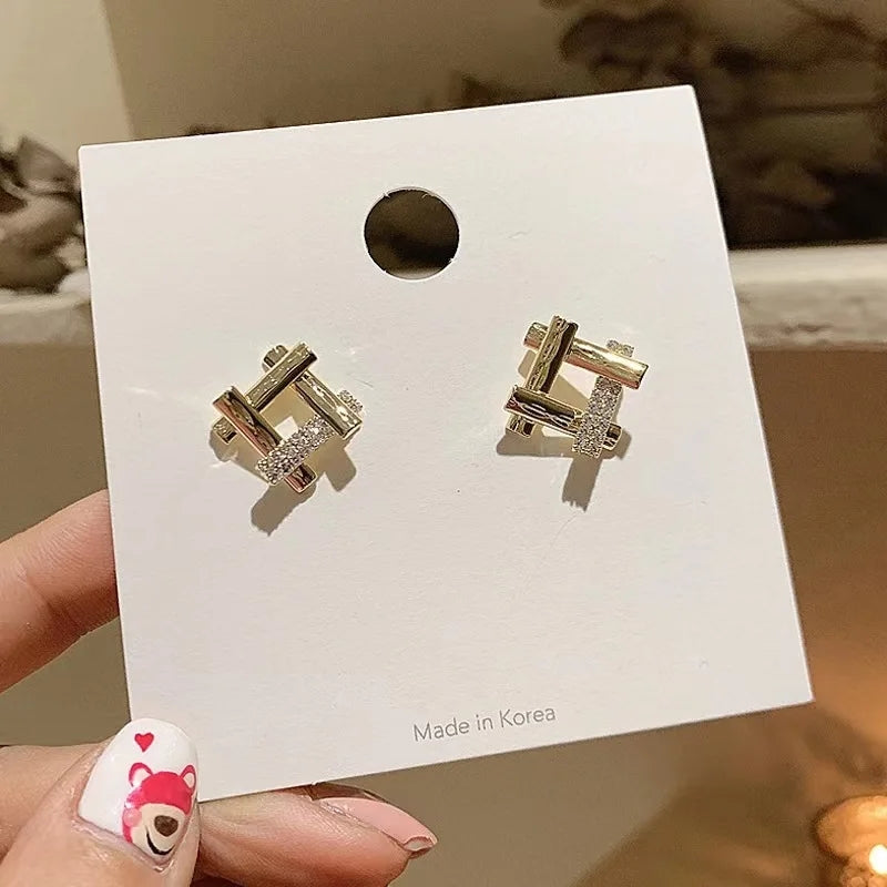Creative Irregular Studs: Exquisite Light Luxury Earrings for Women - Shop N Save